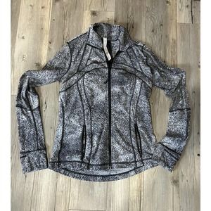 Lululemon Women's Define Jacket Luon Suited Jacquard Black White Size 10